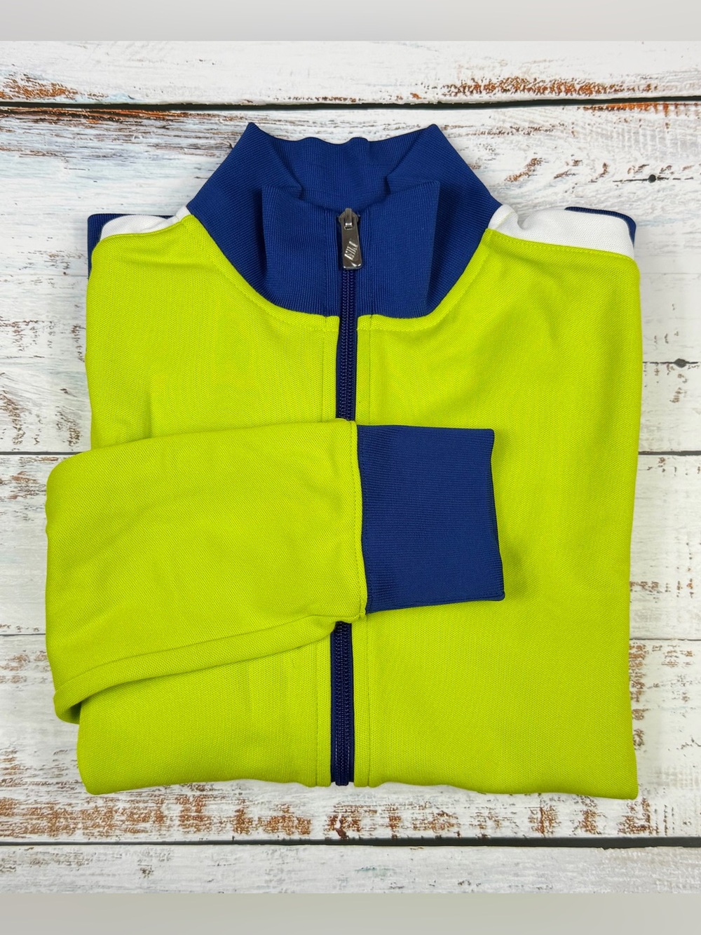 Nike Golf Boys Volt Green and Royal Blue Dri-FIT Full Zip Jacket